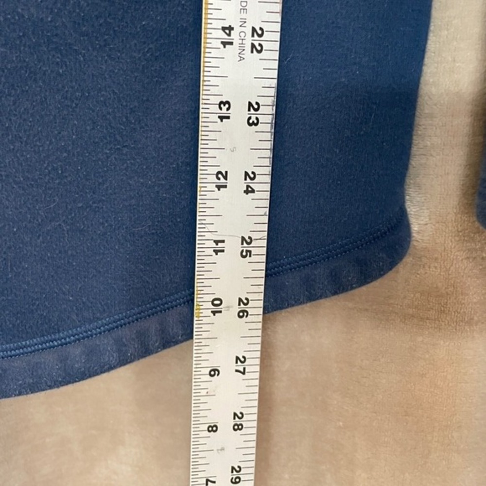 Athleta Cozy Karma Fleece Pullover Women's‎ Small Blue Asym 1/4 Zip Mock Neck - Picture 5 of 10